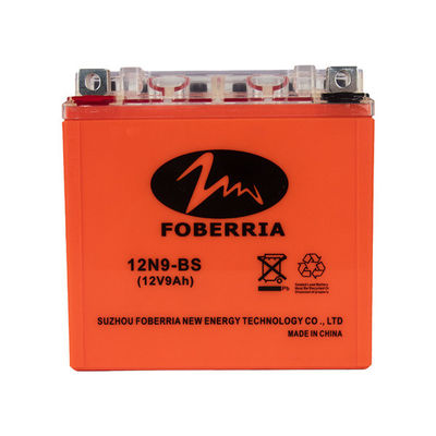 ISO14000 MF Lead Acid Small Motorcycle Battery Orange Baterai 12 Volt 9 Amp Hour Disesuaikan